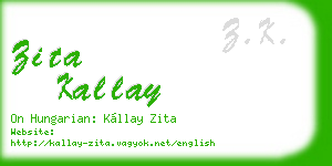 zita kallay business card